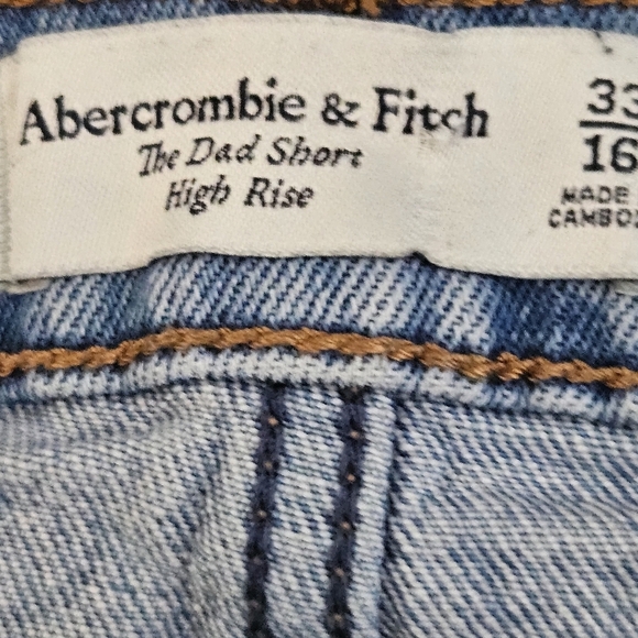 Abercrombie & Fitch The Dad Short High Rise Button Fly Womens 16 Festival Grunge - Picture 9 of 11